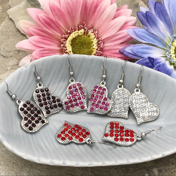 Fashion Jewelry Jewelry - 🍀 Heart Rhinestone Dangle Earrings